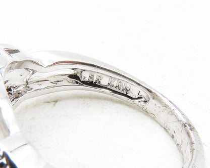 925 Sterling Silver  Genuine Diamonds Shiny Swirl Band Ring Sz 6  RG12508