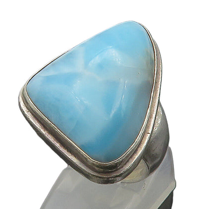 925 Sterling Silver  Vintage Cabochon Cut Larimar Cocktail Ring Sz 8  RG15484