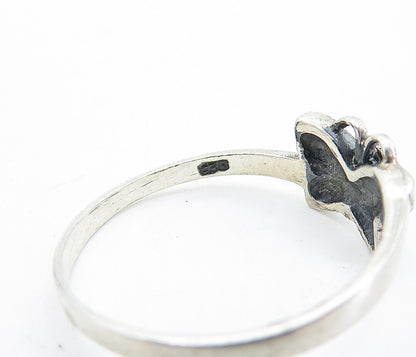 925 Sterling Silver  Vintage Petite Butterfly Motif Band Ring Sz 9  RG6092
