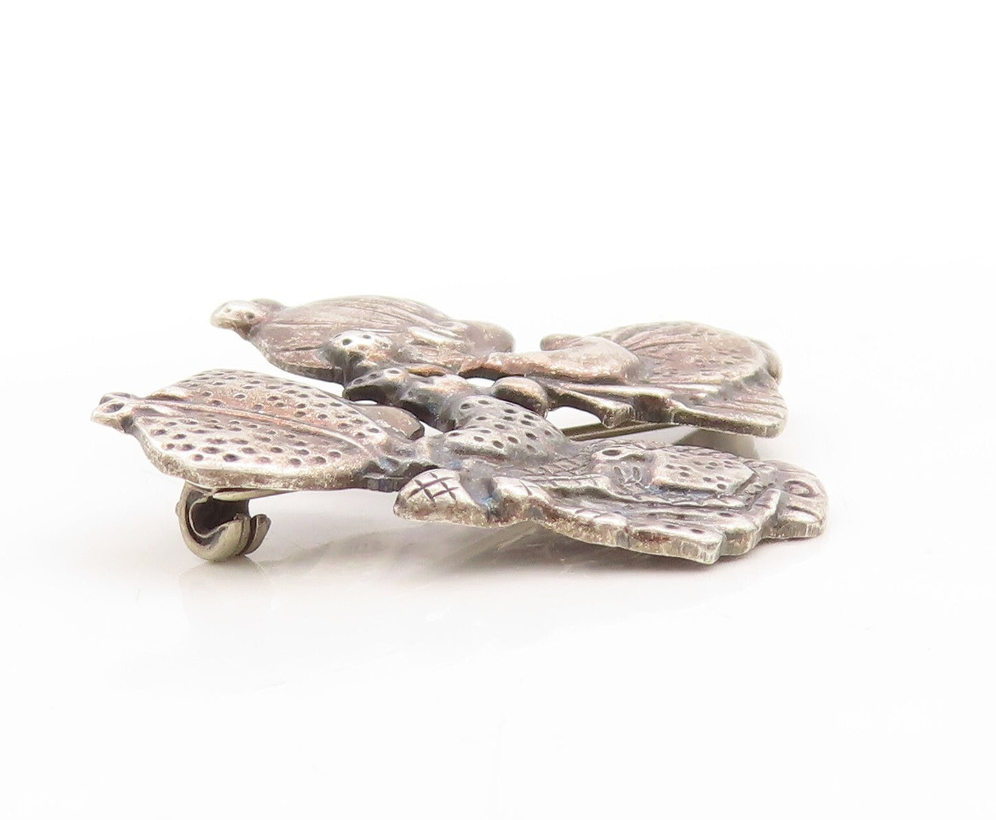 925 Sterling Silver Vintage Brooch Pin PMI Girls Playing With Hairs  BP11354