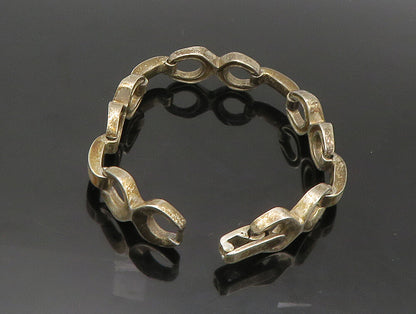 EUROPE 925 Sterling Silver  Vintage Anchor link Hinge Chain Bracelet  BT9312