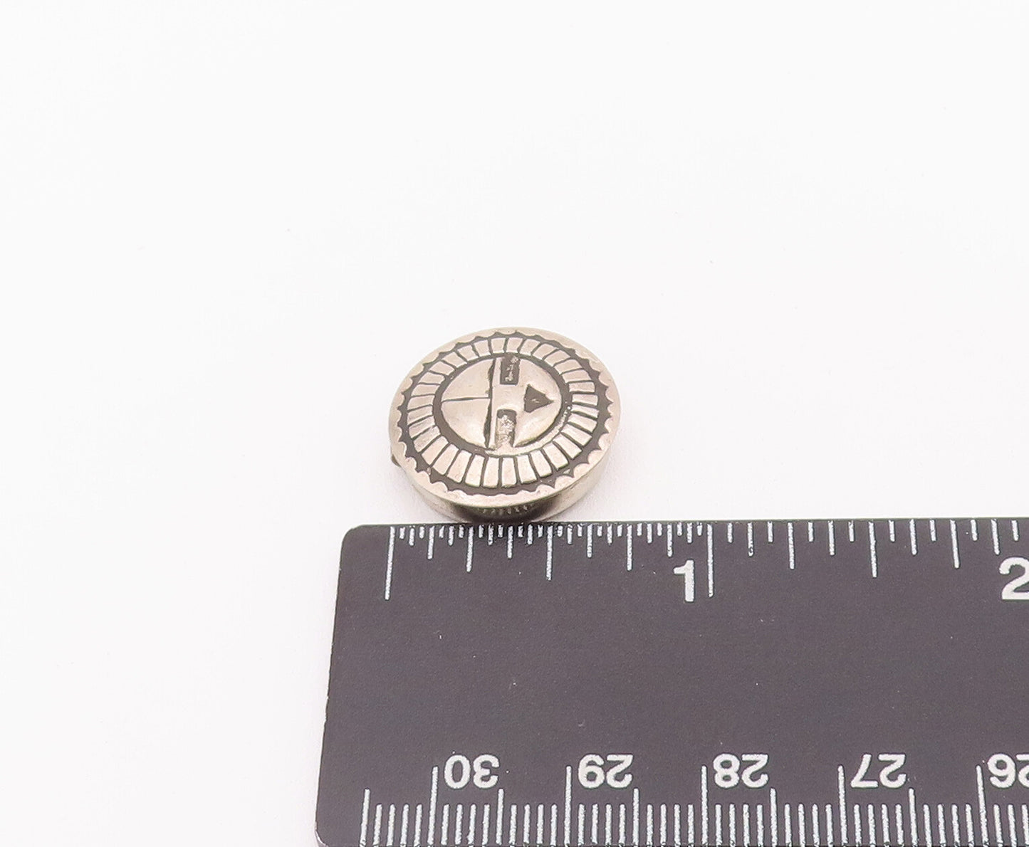 925 Sterling Silver Vintage Button Cover NAVAJO Solid Happy Sun Etched  TR3699