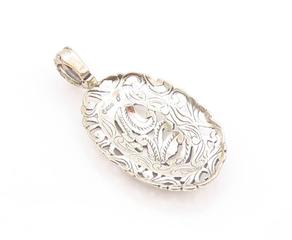 925 Sterling Silver Vintage Pendant CAROLYN POLLACK Floral Design Cutout PT23939