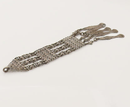 925 Sterling Silver  Vintage Ornate Chain Dangling Long Pendant  PT21981