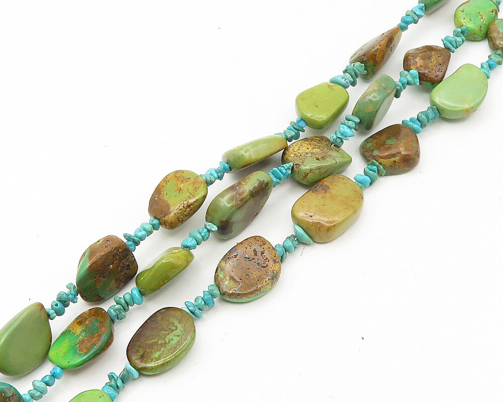 DTR JAY KING 925 Silver  Vintage Heavy Turquoise Beaded Chain Necklace  NE2928