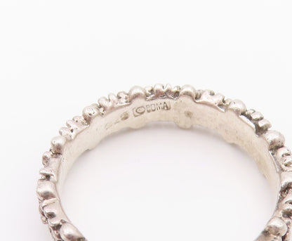 925 Sterling Silver Vintage Ring BOMA Floral Carved Tiara  Sz 8  RG32554