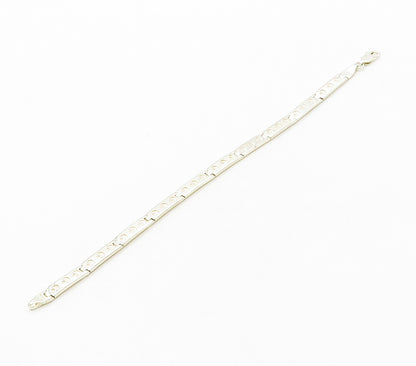 925 Sterling Silver   Shiny Crescent Moon & Star Hinge Chain Bracelet  BT6402