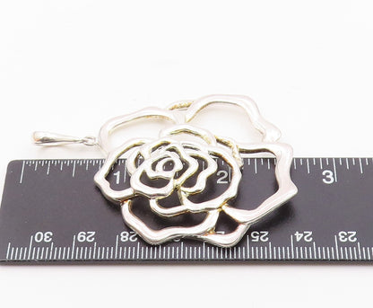 JACMEL 925 Sterling Silver  Vintage Shiny Flower Outline Pendant  PT18367