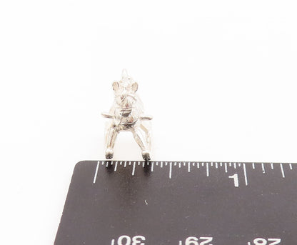 925 Sterling Silver Vintage Pendant Mini Rocking Horse Char Charm  PT23467