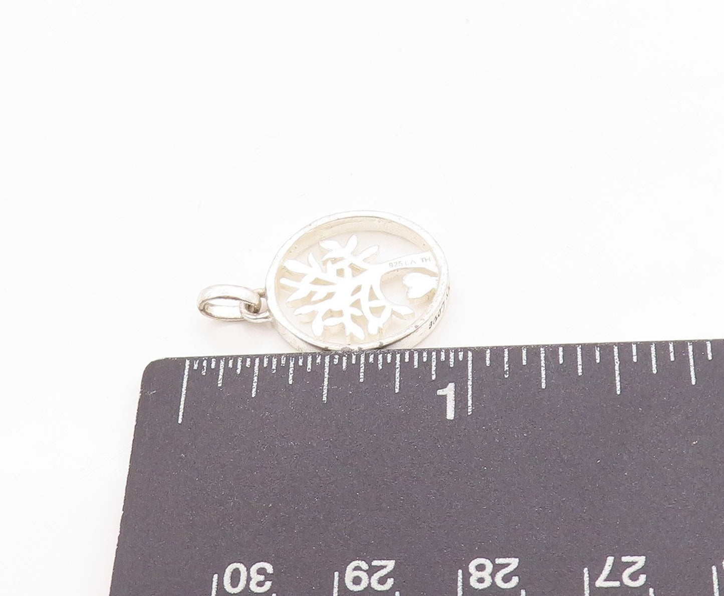 925 Sterling Silver Vintage Pendant Modernist Cutout Tree Of Life Charm  PT24627