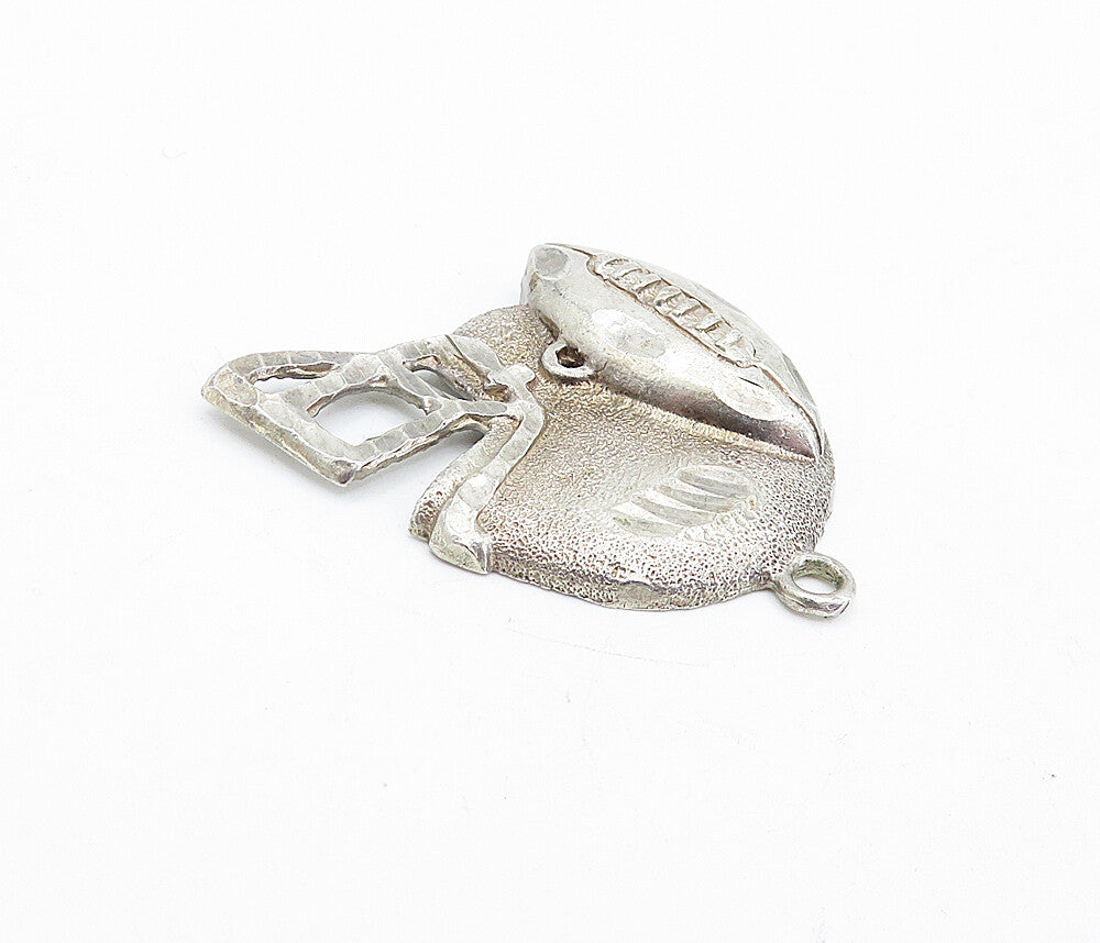 925 Sterling Silver  Vintage Football & Helmet Motif Sports Pendant  PT3249
