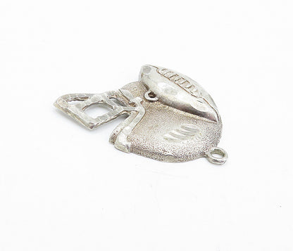 925 Sterling Silver  Vintage Football & Helmet Motif Sports Pendant  PT3249