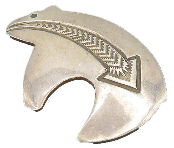 BEATRICE KEE NAVAJO 925 Silver  Vintage Arrow Etched Bear Brooch Pin  BP7859