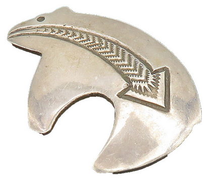 BEATRICE KEE NAVAJO 925 Silver  Vintage Arrow Etched Bear Brooch Pin  BP7859