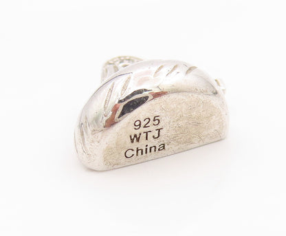 925 Sterling Silver Vintage Pendant Diamonds Inlay Kisses Chocolate  PT24403