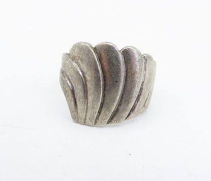 925 Sterling Silver  Vintage Modernist Designed Petite Band Ring Sz 4  RG4763
