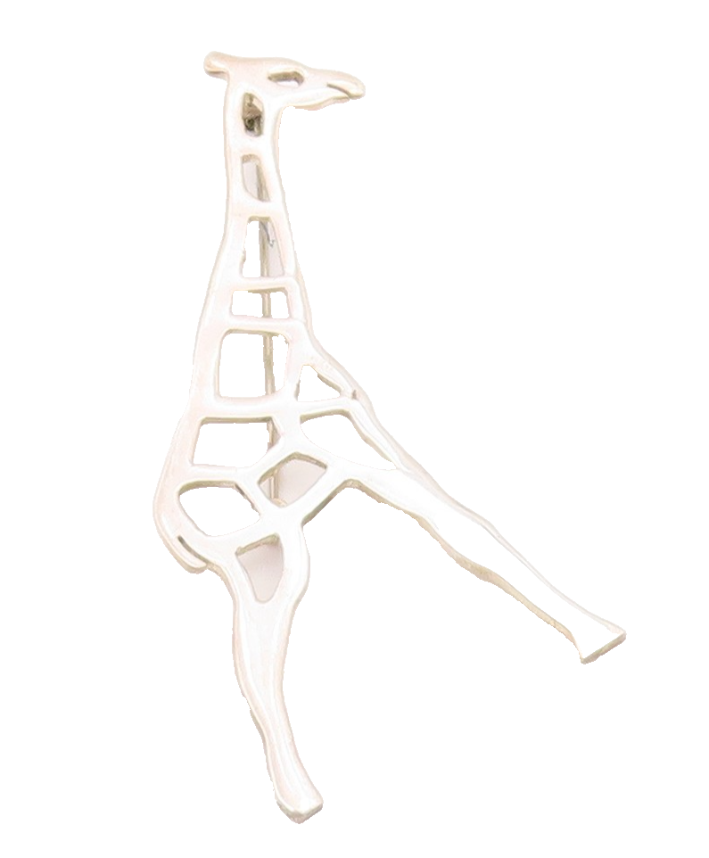 925 Sterling Silver  Vintage Shiny Cutout Giraffe Animal Brooch Pin  BP8213