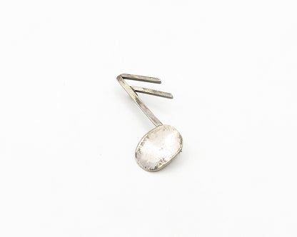 925 Sterling Silver  Vintage Dark Tone Music Sixteenth Note Brooch Pin  BP7664