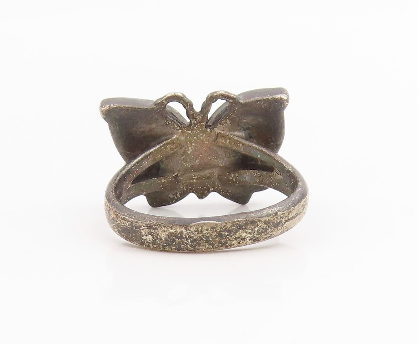 925 Sterling Silver Vintage Ring SOUTHWESTERN Gemstone Butterfly  Sz 7  RG34767
