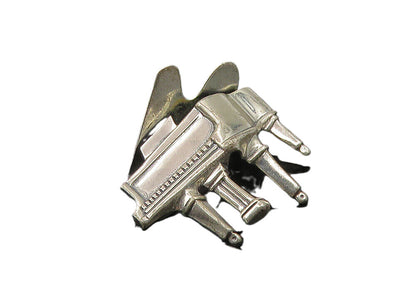BEAU 925 Sterling Silver  Vintage Grand Piano Music Motif Brooch Pin  BP3775