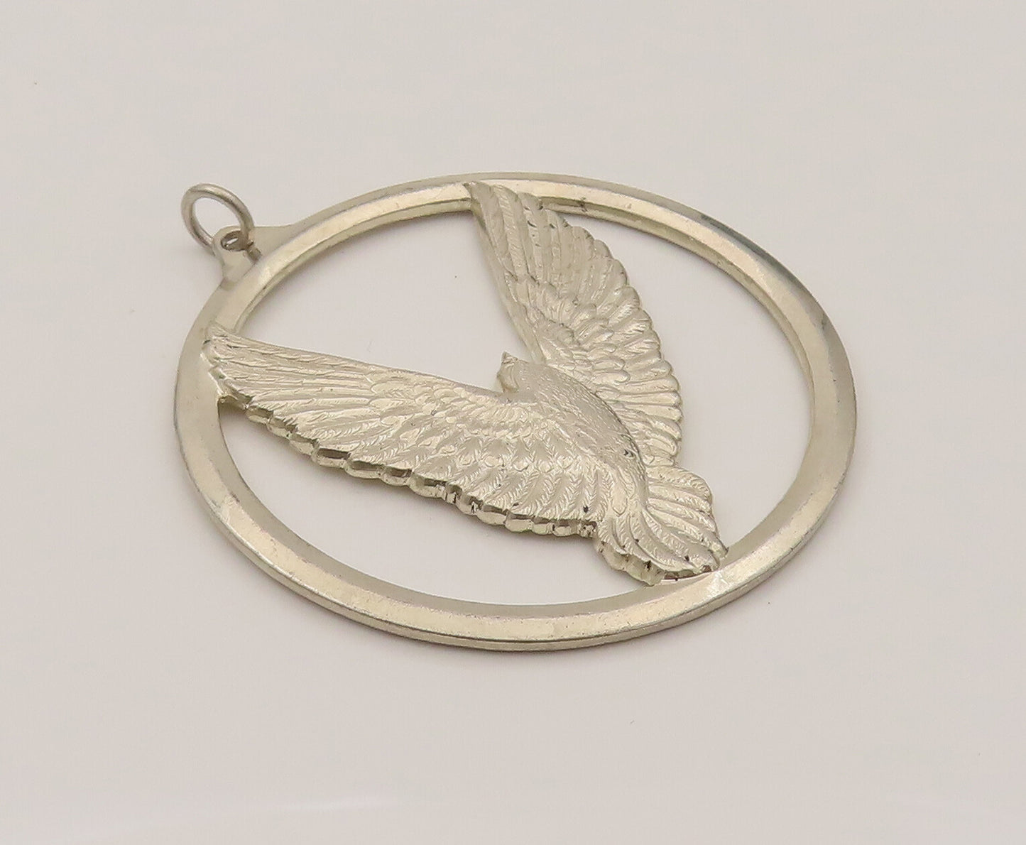 WALLACE 925 Silver  Vintage Peace On Earth Flying Bird Cutout Pendant  PT21964