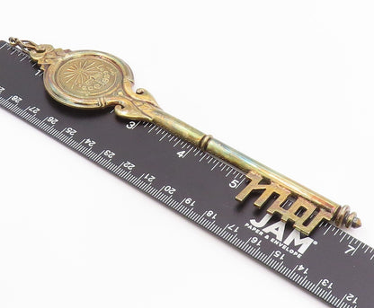 925 Sterling Silver Vintage Pendant Gold Plated Antique Large Key Locket PT26072