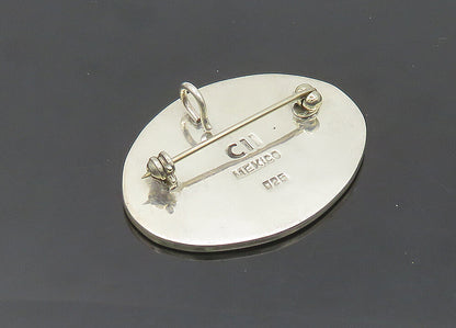 CII MEXICO 925 Sterling Silver Vintage Abalone Black Onyx Bird Brooch Pin BP8265