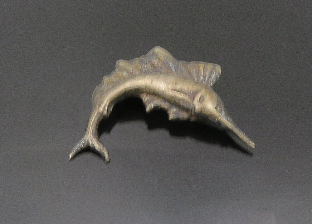 925 Sterling Silver  Vintage Antique Swordfish Dark Tone Brooch Pin  BP7991
