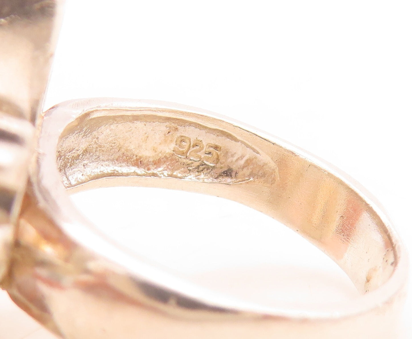 925 Sterling Silver Vintage Ring Designer Cut Citrine & CZ Flower  Sz 7  RG31535