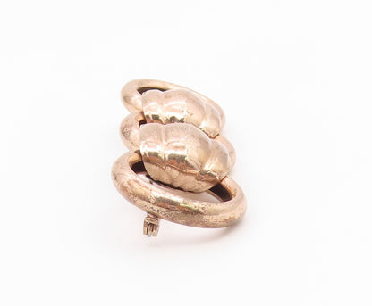 NAPIER 925 Sterling Silver  Vintage Shiny Copper Tone Link Brooch Pin  BP5510