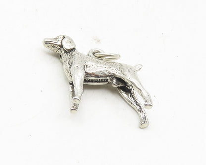 925 Sterling Silver  Vintage Petite Sculpted Standing Dog Pendant  PT7191
