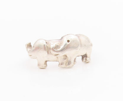 925 Sterling Silver Vintage Ring Solid Carved baby Elephants  Sz 5  RG33254