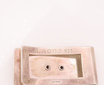 LAGOS CAVIAR 925 Silver  Vintage Brutalist & Swirly Heart Tie Pin  TR3483