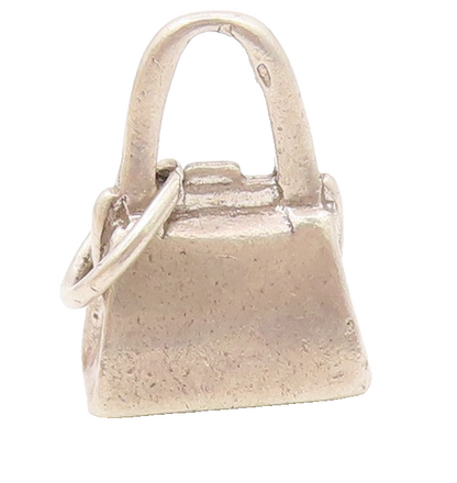 925 Sterling Silver  Vintage Shiny Petite Hand Bag Purse Pendant  PT18798