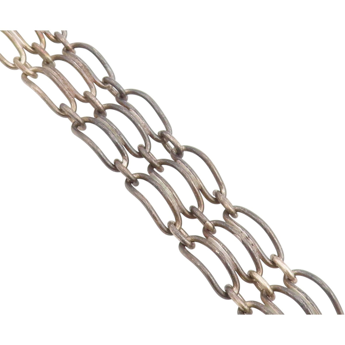 925 Sterling Silver Vintage Bracelet Triple Strand Open Loop Chain  BT12218