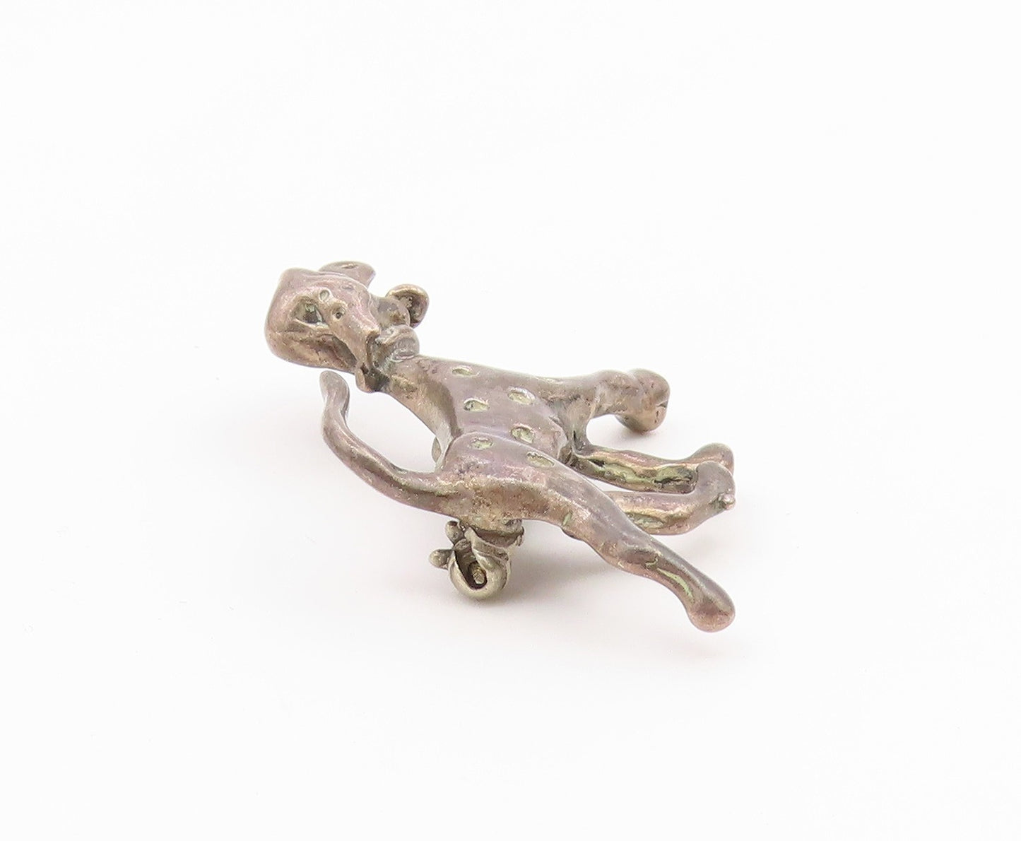 925 Sterling Silver  Vintage Dark Tone Spotted Dog Motif Brooch Pin  BP7597