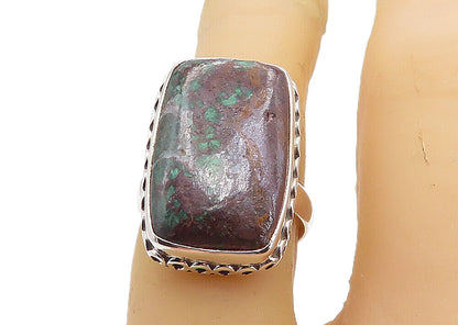 925 Sterling Silver  Cabochon Cut Jasper Square Cocktail Ring Sz 6  RG8525