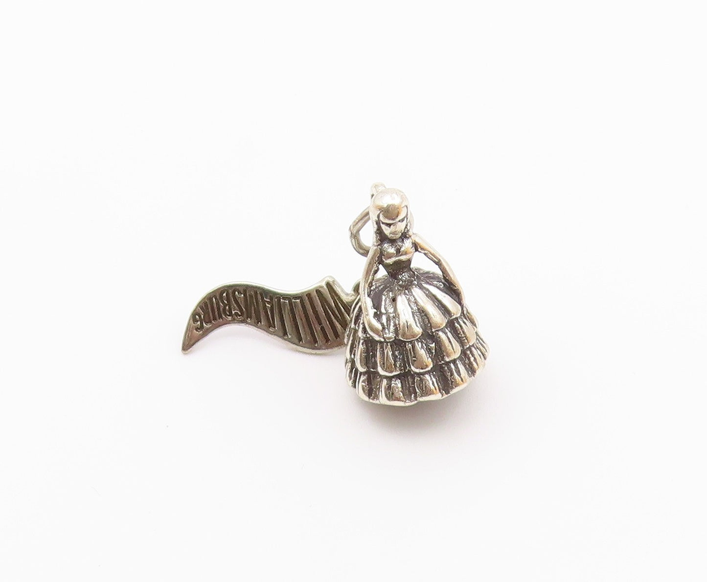925 Sterling Silver Vintage Woman In Dress Williamsburg Pendant PT17908