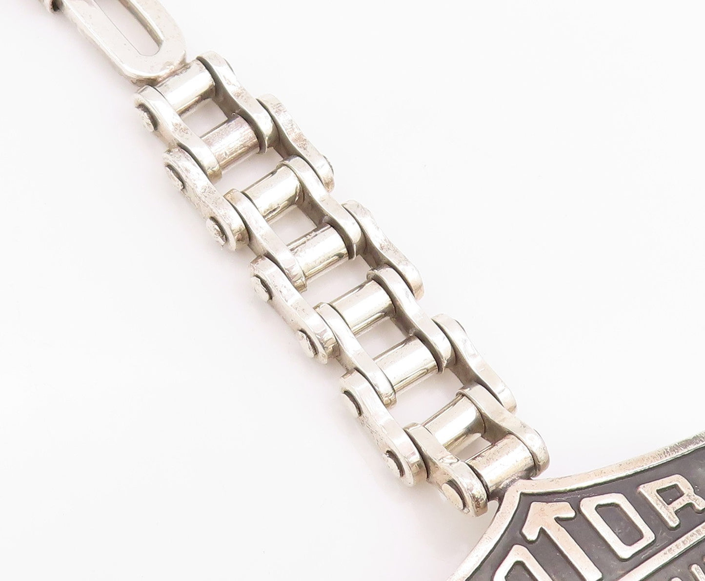 925 Sterling Silver Vintage Keychain Harley Davidson Motor Cycles Shield  TR4163
