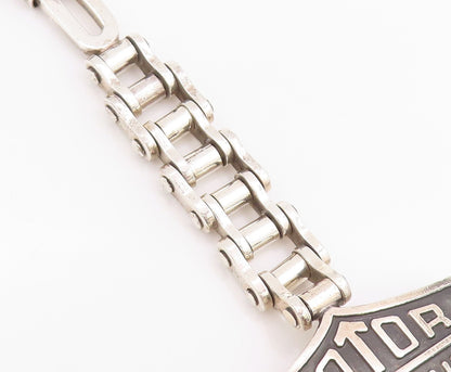 925 Sterling Silver Vintage Keychain Harley Davidson Motor Cycles Shield  TR4163