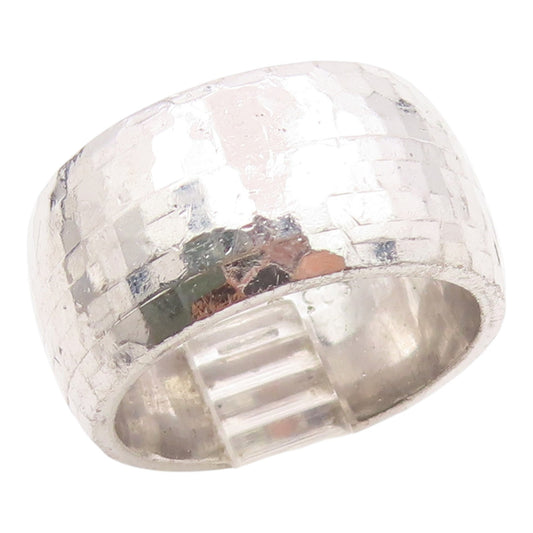 925 Sterling Silver Vintage Ring Minimalist Solid Cigar Band  Sz 7  RG35590