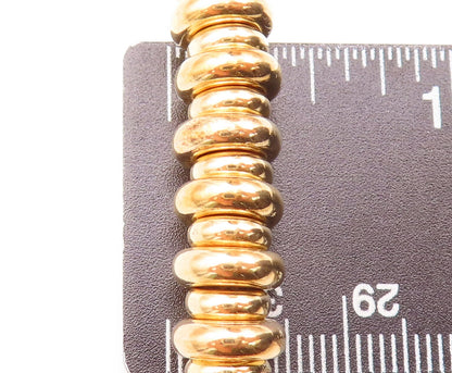 925 Sterling Silver Vintage Necklace Gold Plated Rings Stacked Pearl  NE4268