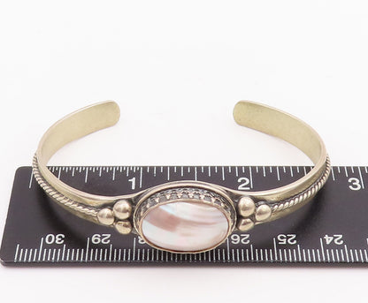 925 Sterling Silver Vintage Bracelet CAROLYN POLLACK Mother Of Pearls   BT10560