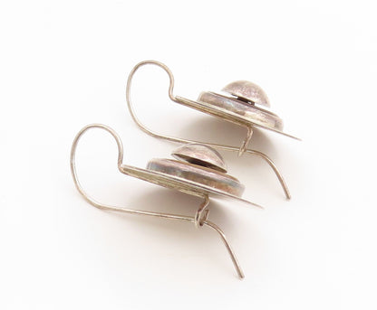 925 Sterling Silver Vintage Earrings Modernist Geometric Circle Discs  EG14321