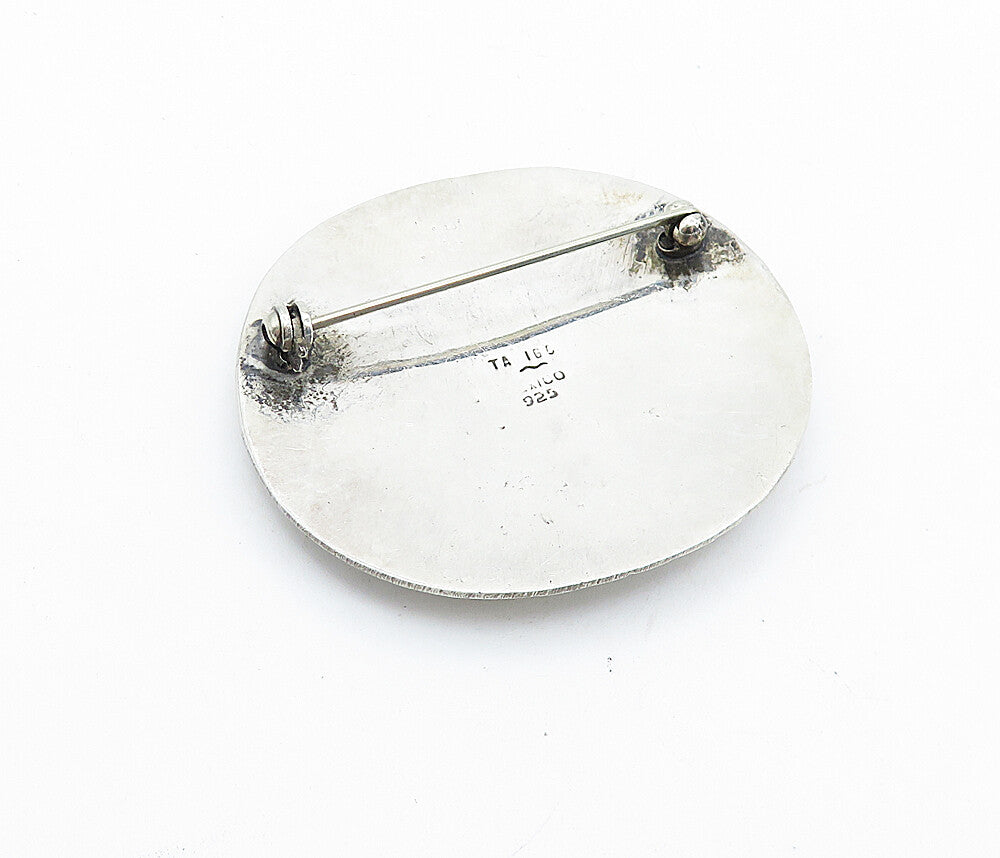 MEXICO 925 Sterling Silver  Vintage Two Tone Globe Unity Brooch Pin  BP2746