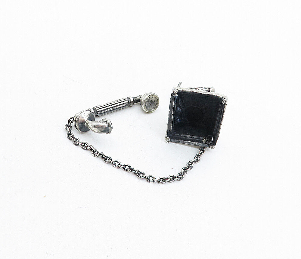 MEDUSA 925 Silver  Vintage Antique Old Fashioned Telephone Ornament  TR1127