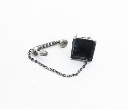 MEDUSA 925 Silver  Vintage Antique Old Fashioned Telephone Ornament  TR1127