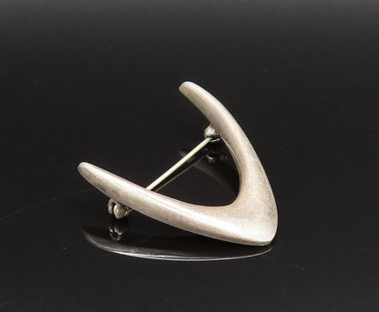 ARNE JOHANSEN DENMARK 925 Silver  Vintage Pointed Curved Brooch Pin  BP9789