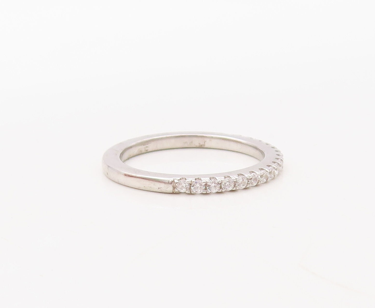 925 Sterling Silver Vintage Ring Designer Sapphire & CZ Stackable  Sz 7  RG30690