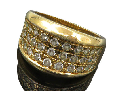 ROSS SIMON 925 Silver  White Topaz Gold Plated Tapered Band Ring Sz 7  RG12616